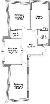 3-комнатная 88.4 м² в ЖК Синергия 3+ от 20 000 грн/м², г. Ирпень