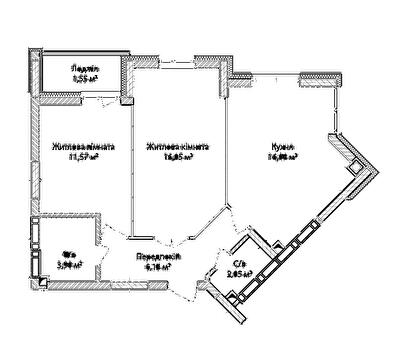 2-комнатная 57.33 м² в ЖК Синергия Сити от 22 800 грн/м², г. Ирпень