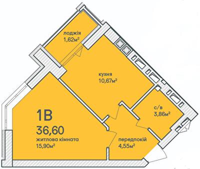 1-комнатная 36.6 м² в ЖК Синергия Сити (Kvartal Group) от 26 500 грн/м², г. Ирпень