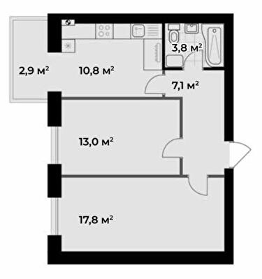 2-комнатная 55.4 м² в ЖК Idilika Avenue от 22 400 грн/м², г. Буча