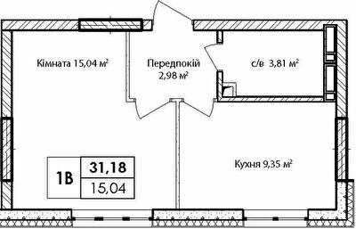 1-комнатная 32.18 м² в ЖК Синергия Киев от 33 700 грн/м², Киев