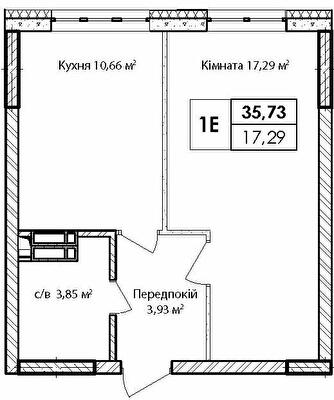 1-кімнатна 36.73 м² в ЖК Синергія Київ від 33 700 грн/м², Київ
