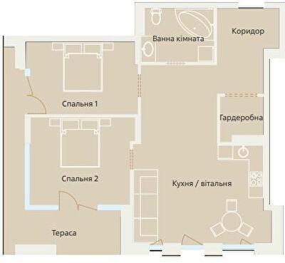 2-кімнатна 81.8 м² в КБ Nobility від 113 100 грн/м², Київ