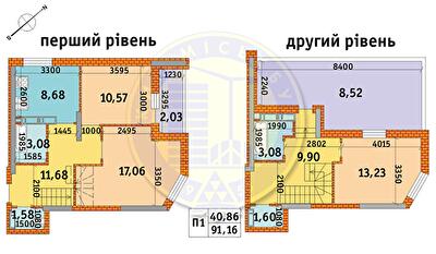 Двухуровневая 91.16 м² в ЖК Обериг-2 от 22 932 грн/м², Киев