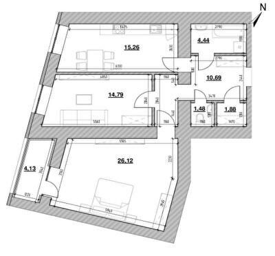 2-комнатная 78.79 м² в ЖК Шенген от 25 808 грн/м², Львов