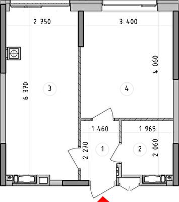 1-комнатная 38.93 м² в ЖК Оптимісто от 25 000 грн/м², с. Гатное