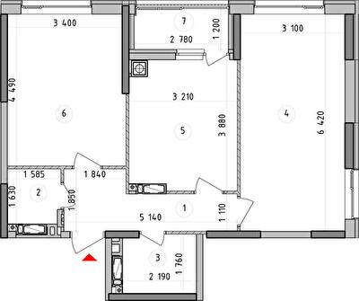 2-кімнатна 64.04 м² в ЖК Оптимісто від 27 500 грн/м², с. Гатне