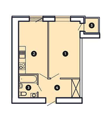 1-комнатная 41.72 м² в ЖК Comfort City от 36 000 грн/м², Запорожье
