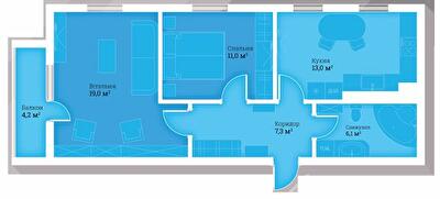 2-кімнатна 60.6 м² в ЖК Headwell від 22 600 грн/м², м. Трускавець