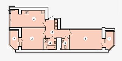 2-комнатная 69.42 м² в ЖК Kvartal от 25 000 грн/м², Запорожье