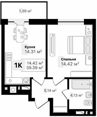 1-комнатная 39.39 м² в ЖК AUROOM FOREST от 20 700 грн/м², г. Винники