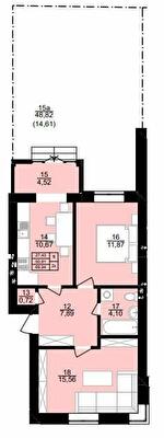 2-комнатная 69.94 м² в ЖК Вилла Севилья от 16 450 грн/м², г. Винники