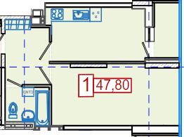 1-комнатная 47.8 м² в ЖК Немецкий проект на Холодной Горе от 28 700 грн/м², Харьков