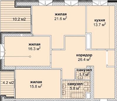 3-комнатная 108.5 м² в Резиденция Парк-Хаус от 48 850 грн/м², Харьков