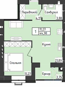 1-кімнатна 44.9 м² в ЖК Sweet Home від 23 800 грн/м², Дніпро