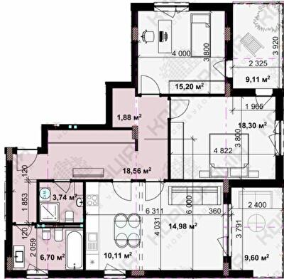 3-комнатная 95.08 м² в ЖК Bavaria Group от 19 850 грн/м², Ужгород