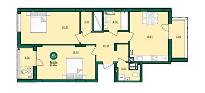 3-комнатная 81.47 м² в ЖК Wellspring от 26 050 грн/м², г. Вишневое