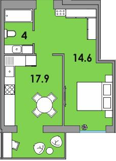 1-комнатная 41.3 м² в ЖК Orange City от 16 750 грн/м², г. Вараш