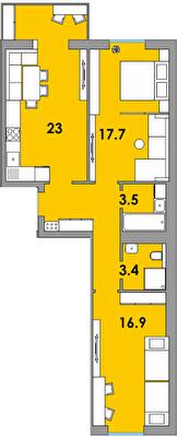 2-кімнатна 72.3 м² в ЖК Orange City від 16 750 грн/м², м. Вараш
