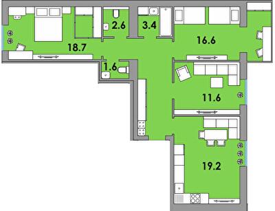 3-кімнатна 84.8 м² в ЖК Orange City від 16 750 грн/м², м. Вараш