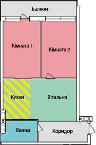2-кімнатна 59.2 м² в ЖК на вул. Київська від 16 500 грн/м², Тернопіль