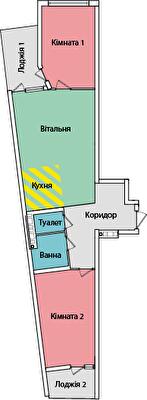 2-кімнатна 64.4 м² в ЖК на вул. Київська від 16 500 грн/м², Тернопіль