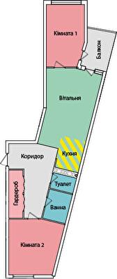 2-кімнатна 70.7 м² в ЖК на вул. Київська від 16 500 грн/м², Тернопіль