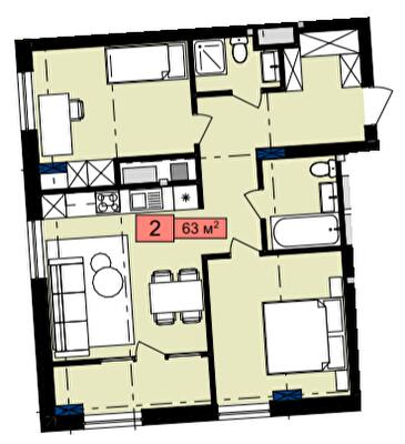 2-комнатная 63 м² в ЖК Family House от 22 000 грн/м², Львов