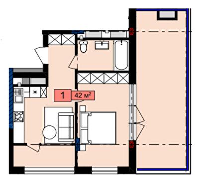 1-комнатная 42 м² в ЖК Family House от 23 000 грн/м², Львов