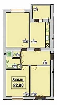 3-комнатная 82.8 м² в ЖК Квартал Лемковский от 11 700 грн/м², Ивано-Франковск