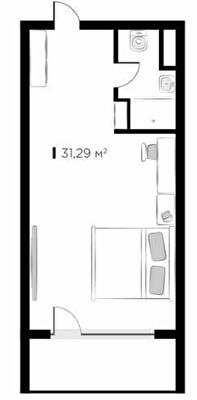 Вільне планування 31.29 м² в Апарт-готель CITYZEN Ya від 71 450 грн/м², м. Яремче