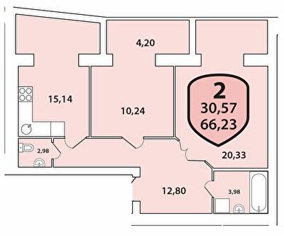 2-кімнатна 66.23 м² в ЖК Олімпійський від 16 500 грн/м², Хмельницький