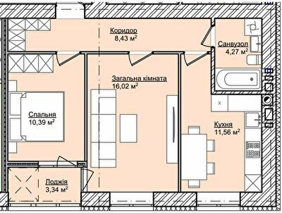 2-кімнатна 54.01 м² в ЖК Smart Fort від 12 000 грн/м², м. Кам`янець-Подільський