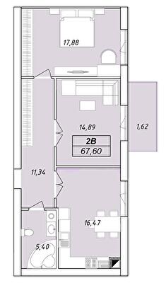 2-комнатная 67.6 м² в ЖК Елецкий от 25 000 грн/м², Чернигов