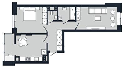 2-кімнатна 64.98 м² в ЖК Vodogray UN1T від 25 750 грн/м², Чернівці