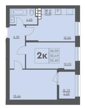 2-комнатная 52.6 м² в ЖК Scandia от 16 000 грн/м², г. Бровары