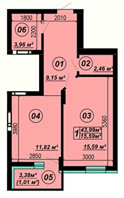 1-комнатная 43.99 м² в ЖК Verba от 22 500 грн/м², пгт Глеваха