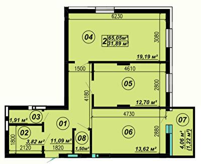 2-комнатная 65.05 м² в ЖК Verba от 22 000 грн/м², пгт Глеваха