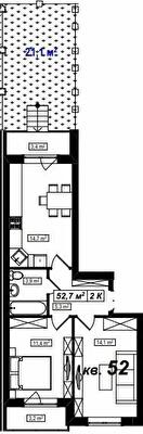 2-комнатная 52.7 м² в ЖК Амстердам от 18 250 грн/м², с. Белогородка