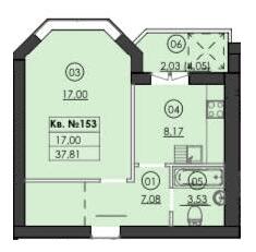 1-комнатная 37.81 м² в ЖК Family-2 от 23 750 грн/м², с. Гатное