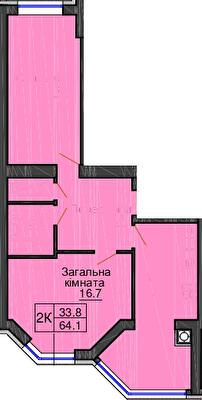 2-комнатная 64.1 м² в ЖК Sofia Nova от 30 000 грн/м², с. Новоселки
