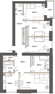 5+ комнат 117.8 м² в ЖК Park Residence от 24 600 грн/м², с. Софиевская Борщаговка