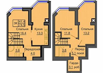Дворівнева 74.5 м² в ЖК Софія Клубний від 30 000 грн/м², с. Софіївська Борщагівка