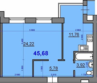 1-комнатная 45.68 м² в ЖК Уютный квартал от 28 900 грн/м², с. Софиевская Борщаговка