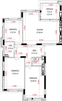 3-комнатная 99.13 м² в ЖК Найкращий квартал-2 от 31 500 грн/м², пгт Гостомель