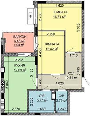 2-комнатная 67.43 м² в ЖК Найкращий квартал-2 от 23 400 грн/м², пгт Гостомель