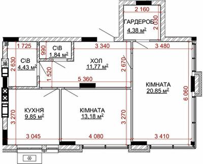 2-комнатная 66.3 м² в ЖК Найкращий квартал-2 от 23 400 грн/м², пгт Гостомель