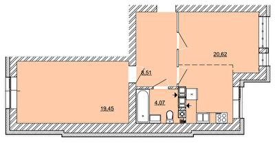 1-кімнатна 52.65 м² в ЖК Найкращий квартал від 26 100 грн/м², м. Ірпінь