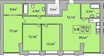3-комнатная 105.5 м² в ЖК Центральный-Премиум от 28 000 грн/м², г. Ирпень