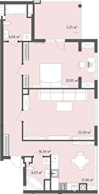 2-комнатная 88.07 м² в ЖК GREENHOUSE CITY от 14 600 грн/м², г. Городок